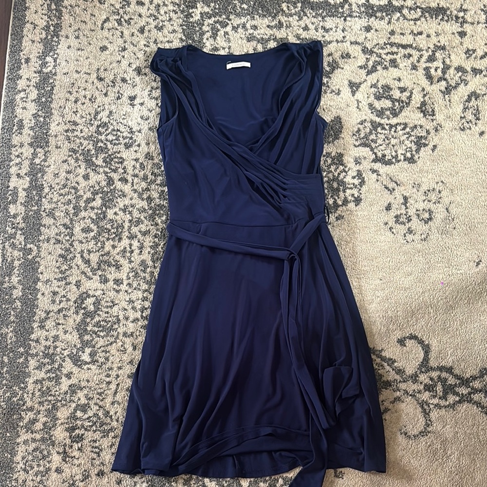 Elegant Navy Wrap Dress